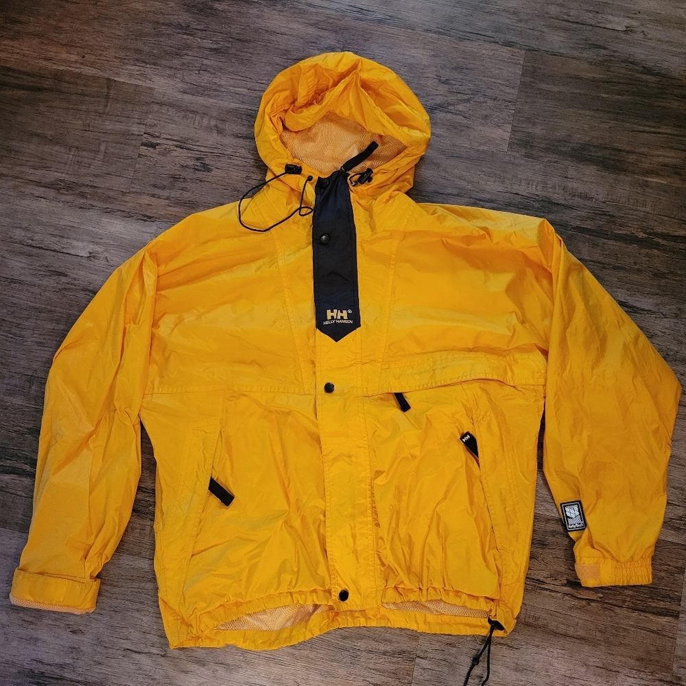 Helly Hansen Unisex (Men's Size Small) Vintage Yellow Raincoat/Windbreaker. GUC